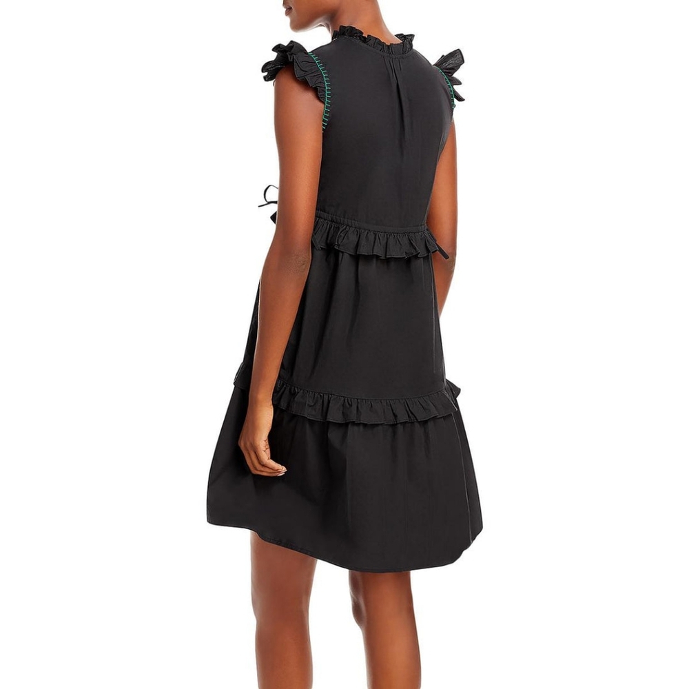 NWT BANJANAN Chandra Cotton Smocked Fit & Flare Dress Sz Large - Picture 3 of 3